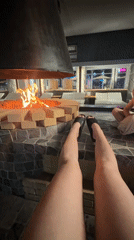 Family gathers around fire pit in Rostov-on-Don