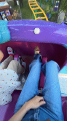 Amusement park visitors document rides and attractions in Khimki
