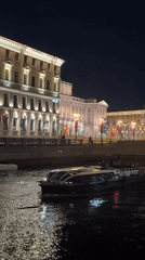 Saint Petersburg's illuminated historic architecture captured during evening hours