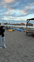 Evening beach scenes captured in Burgas, Bulgaria