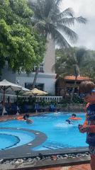 Families enjoy morning resort activities in Phu Thuy Ward Vietnam