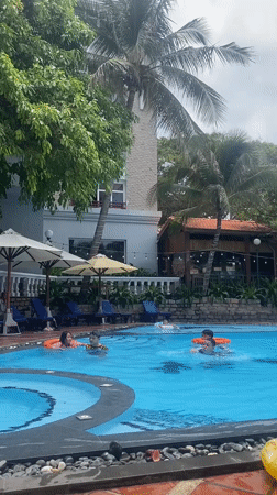 Families enjoy morning resort activities in Phu Thuy Ward Vietnam