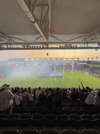 Evening stadium crowd observed during sporting event in Carson