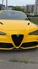 Yellow Alfa Romeo Giulia spotted parked in Belarus