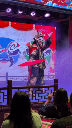 Traditional Chinese performers stage cultural show with fire acrobatics in Chongqing