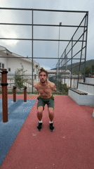 Man performs backflips at Montenegro outdoor gym