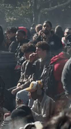 Large crowd gathers in NYC park amid haze