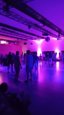 Wrocław fountain light show and indoor dance event, one night