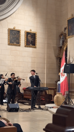 Live music and ornate interiors at San Isidro Church, Lima
