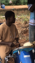 Community musical gathering held outdoors in Ukwu-Abwa Nigeria