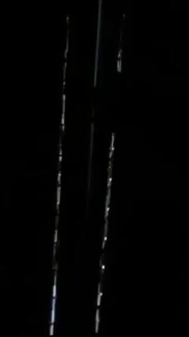The video shows someone opening a security gate from the inside. The gate is made of vertical metal bars and is painted green. Behind the gate, there is a view of trees, a roof, and the sky. The person opening the gate is wearing a black sleeve. They slide the gate open to the left. The environment appears to be outdoors on a sunny day.