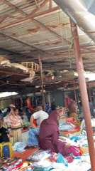 Early morning activity captured at Dhaka indoor marketplace
