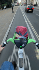 Lime scooter ride captured on London bike lane