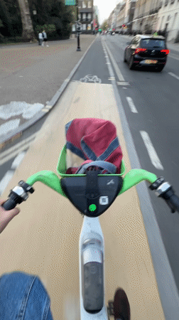 Lime scooter ride captured on London bike lane