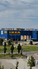 Overhead look at Szczecin's IKEA and nearby surroundings