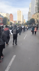 Large crowd demonstrates on La Paz streets