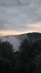 Misty morning life in a small Himalayan hill town