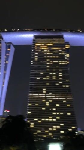 Nighttime Marina Bay Sands and Gardens witnessed in Singapore