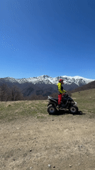 ATV rider spotted on mountain trail near Stokite, Bulgaria