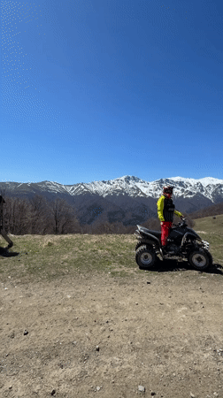ATV rider spotted on mountain trail near Stokite, Bulgaria