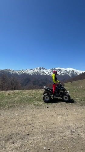 ATV rider spotted on mountain trail near Stokite, Bulgaria