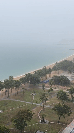 Rainstorm captured on video at Nha Trang beach