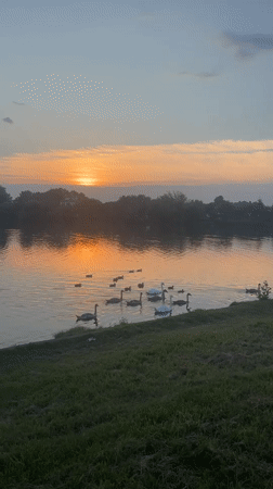 Quiet lake sunset in rural Belarus