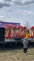 Traditional dance performance staged in Кумакское, Russia
