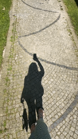 Woman, girl walk together while filming selfie in Esenyurt