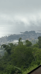 Overcast day captured over lakeside town in Kintamani, Indonesia