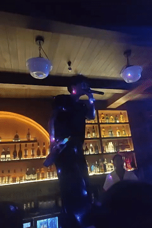 Bar night in Nanhai: counter antics, colored lights, crowd energy