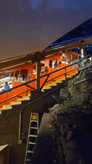 Evening visit to century-old Santiago funicular captures passengers, fountains