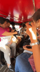Morning commuters ride decorated jeepneys in Davao City