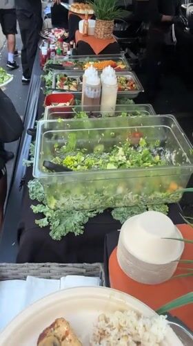 Outdoor buffet catering event documented in Los Angeles