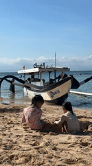 Morning beach activities captured at Kuta Selatan, Indonesia