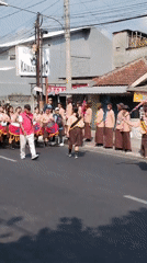 Scout marching parade winds through Magelang streets