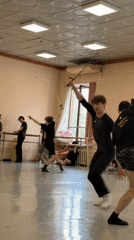 Sword practice session underway at a Ufa dance studio