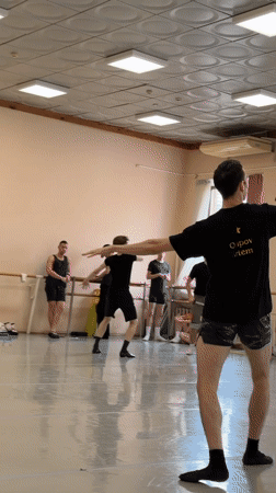 Sword practice session underway at a Ufa dance studio