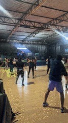 Group fitness class in session at an Arica gym