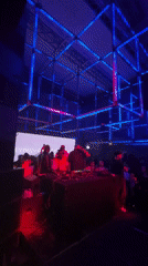 Paris nightclub features geometric light display during late night hours