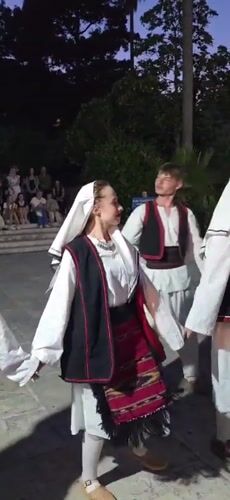 Folk performances and marina life on a Budva summer evening