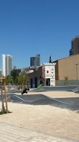 Pump track facility observed in Valencia, Spain