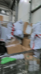 Late-night documentation of package sorting facility operations in Burgas