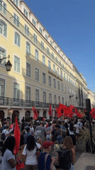 Vida Justa protest and football gathering fill central Lisbon