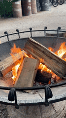 Rustic outdoor gathering spot with fire pits and greenery, Pargolovo