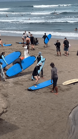 Morning beach life documented across North Kuta, Indonesia
