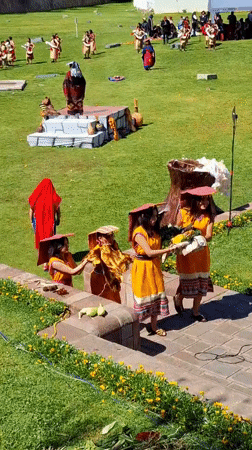Traditional cultural performance captured in sunny Cuzco, Peru