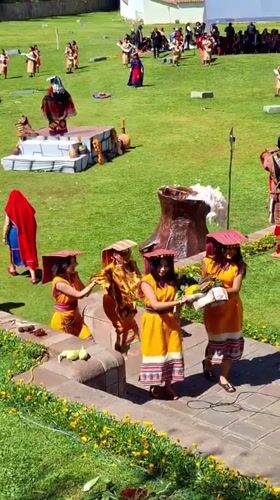 Traditional cultural performance captured in sunny Cuzco, Peru