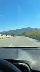 Driver records highway journey near Gattières under clear skies