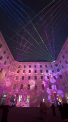 Vienna building hosts nighttime laser light show with floral projections